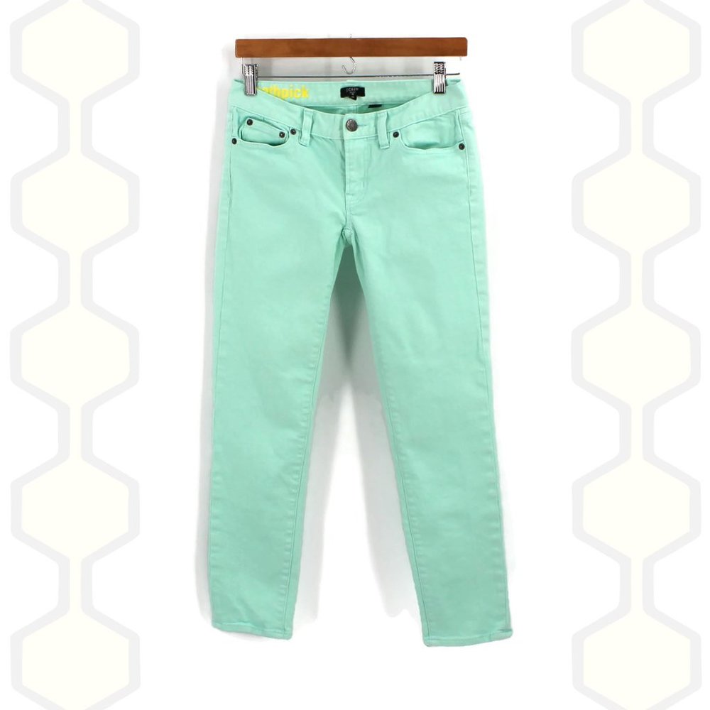 ⬇️$19 J Crew Green Toothpick Crop Pants 26